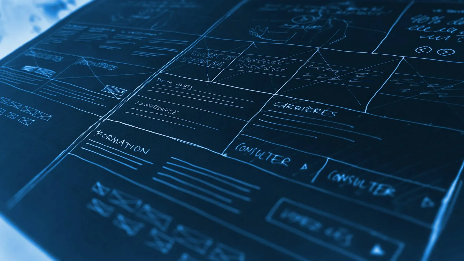 Designer working on website UI mockups